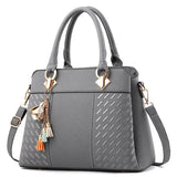 Gusure Luxury Women Crossbody Bag PU Leather Large Tote - 31x14x23cm / dark gray