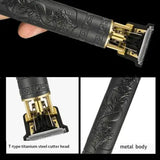 Men rechargeable clipper razor material black vintage grooming tool - C649-gold
