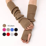 Harajuku Fingerless Long Wrist Gloves – Knitted Arm Warmers Goth Punk