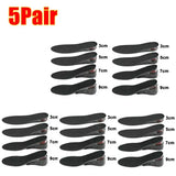 Height Increase Insoles Air Cushion for Unisex (PVC) Arch Support - Black-5Pair / 5CM