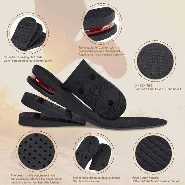 Height Increase Insoles Air Cushion for Unisex (PVC) Arch Support