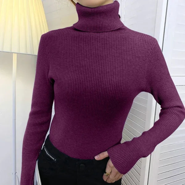 Heliar Women’s Turtleneck Sweater in Soft Knitted Cashmere - Himpall