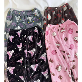 Hello Kitty Flannel Pajama Pants Anime Cartoon Sanrio Home Pants Kuromi Couple Home Sleepwear Trousers Leisure Home