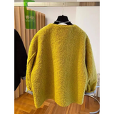 High Grade Lamb Wool Jacket for Women Loose Warm Velvet Coat 2025 New Spring Autumn Large Pockets Fashion Outerwear