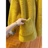 High Grade Lamb Wool Jacket for Women Loose Warm Velvet Coat 2025 New Spring Autumn Large Pockets Fashion Outerwear