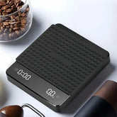 High-Precision 3kg/0.1g Digital Coffee Scale with Timer & Waterproof Silicone Pad - black