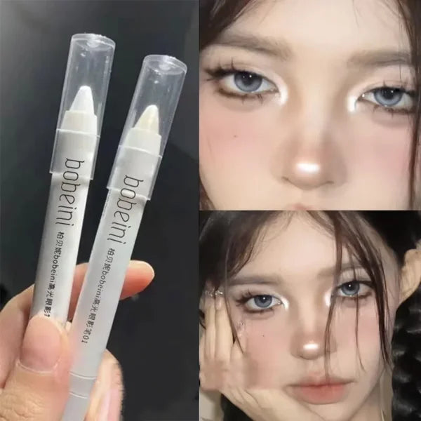 Highlighter & Brightening Silkworm Pen – Pearlescent Matte Burst Eyeshadow Pencil, Long-Lasting Eye Makeup Stick - Himpall