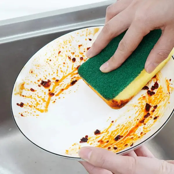 Highly Absorbent Double-Sided Sponge Magic Cleaning Pot Brush - 30pcs