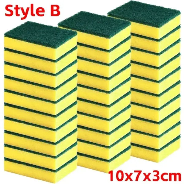 Highly Absorbent Double-Sided Sponge Magic Cleaning Pot Brush - 30pcs