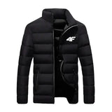 HimPall Mens Autumn Winter Zipper Cotton Coat - black / 4XL