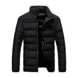 HimPall Mens Autumn Winter Zipper Cotton Coat - black2 / 4XL