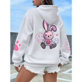 Hip Hop Street Casual Printed Female Hoodies Fashion Hoodie Oversize Loose New Sweatshirts Autumn Warm Fleece Clothing