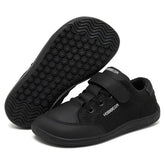 HOBIBEAR Kids Wide Toe Barefoot Shoes Boys Girls Minimalist Sneakers Lightweight Hook Loop Mesh Artificial Leather