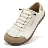 Unisex Barefoot Shoes: Wide Toe Box Artificial Leather Minimalist Sneakers - Beige-Brown / 44 / CHINA