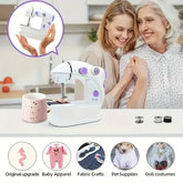Mini Electric Desktop Sewing Machine Portable Handheld Stitching Tool for Beginners & DIY Crafts