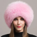 Hot Sale 100% natural Fox Fur Hat Women Cap Thick Fur Cap Winter Warm Hat Female Fashion For Women Hat With Earmuffs