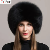 Women’s Real Natural Fox Fur Hat Warm Outdoor Winter Beanie