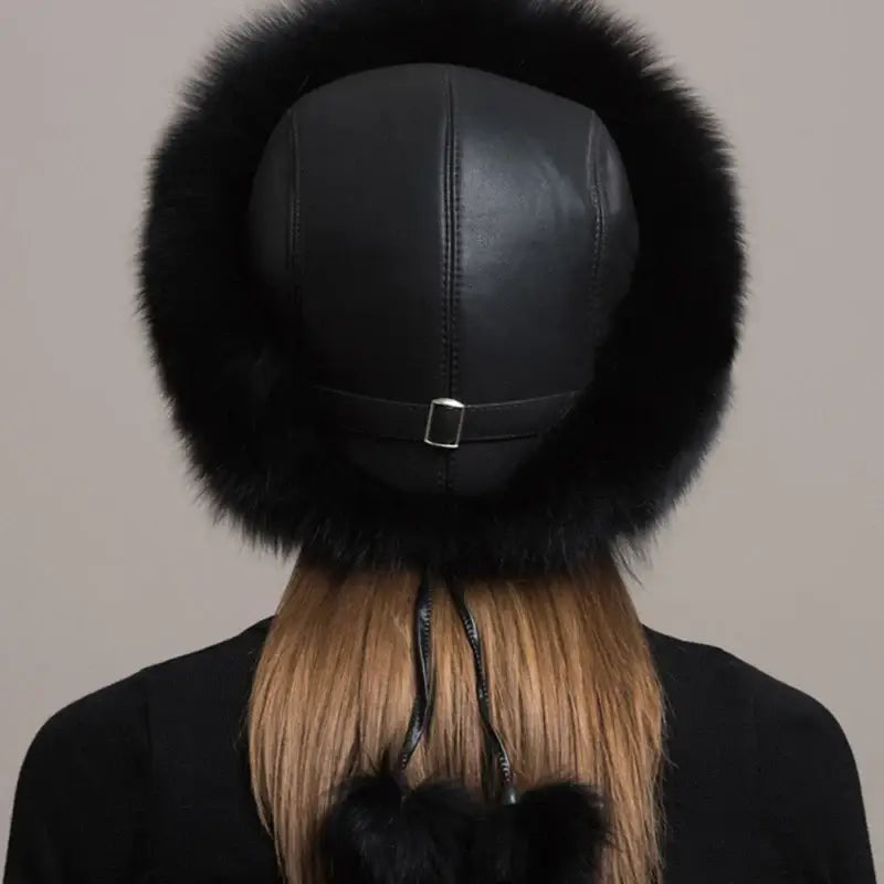Hot Sale 100% natural Fox Fur Hat Women Cap Thick Fur Cap Winter Warm Hat Female Fashion For Women Hat With Earmuffs Hat
