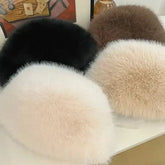 Women’s Winter Fur Hat – Warm Faux Fox Ski Cap Thick Windproof Russian Style Ear Warmer Bonnet