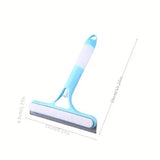 3-in-1 Glass Scraper Plastic Squeegee with Spray Bottle for Windows - SKY BLUE