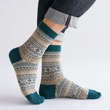 HSS Brand Men Thick Wool Socks 5 Pairs Pack - Style A / EU39-45(US6.5-11)