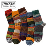 HSS Brand Men Thick Wool Socks 5 Pairs Pack - Style A / EU39-45(US6.5-11)