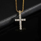 Huitan 60cm Twisted Chain Cubic Zirconia Long Necklace Cross Pendant