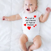 Mom & Dad’s Masterpiece” Baby Romper – Infant Bodysuit for Mother’s Day & Father’s Day Gift
