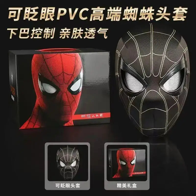 In-stock items Spider-Man Mask Finished Goods Cosplay Gift - Manual Version Black / With Box