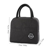 Insulated Lunch Bag Bento Pack Aluminum with Ice Pack Capacity - Black