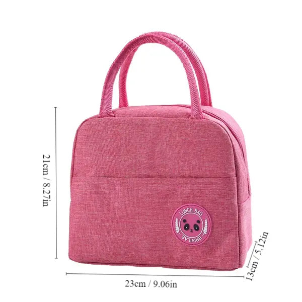 Insulated Lunch Bag Bento Pack Aluminum with Ice Pack Capacity - pink
