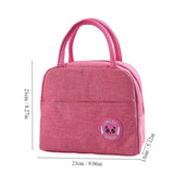 Insulated Lunch Bag Bento Pack Aluminum with Ice Pack Capacity - pink