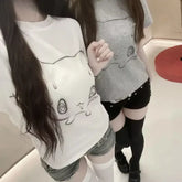Oversized Y2K Anime Graphic T-Shirt - Cute Harajuku Aesthetic Women’s Tee