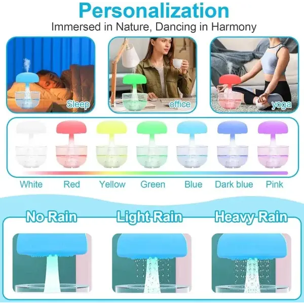 Jellyfish Ultrasonic Raindrop Humidifier for Home Environment - Humidifier