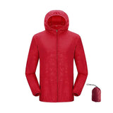 Women Waterproof Hiking Sun-Protective Outerwear Jacket - Unisex Red / L
