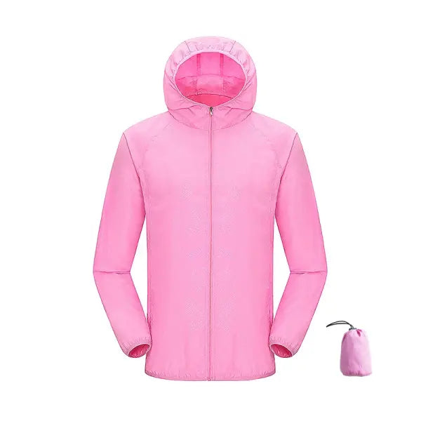 Women Waterproof Hiking Sun-Protective Outerwear Jacket - Unisex Pink / XXL