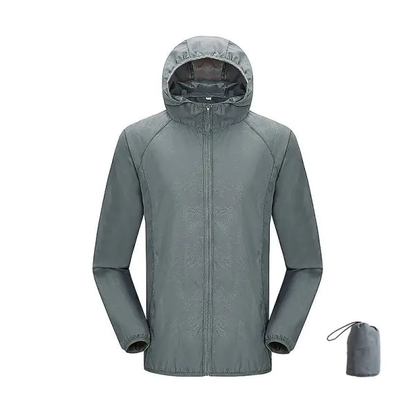 Women Waterproof Hiking Sun-Protective Outerwear Jacket - Unisex Gray / L