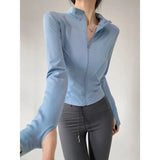 Junior Women Polyester Jacket Sleeve Length Regular - Ash blue / M