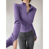 Junior Women Polyester Jacket Sleeve Length Regular - purple / M