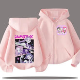 Demon Hunters Hooded Unisex Jacket for Kids with Satin Children Fabric Type - 7 / 130