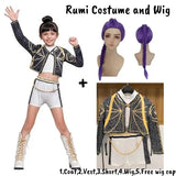 Rumi Mira Costume Anime Set Unisex Demon Hunters Zoey - Rumi Costume and wig / 4t(Height 110cm)