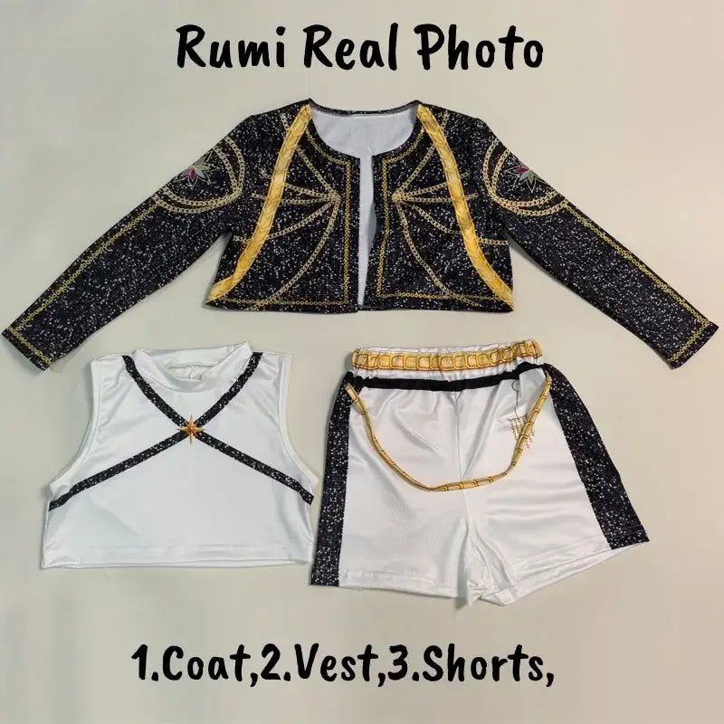 K-Pop Demon Hunters Zoey Rumi Mira Costume Fancy Dress Cosplay Virtual Idol Movie Cosplay for Girl Halloween Carniva