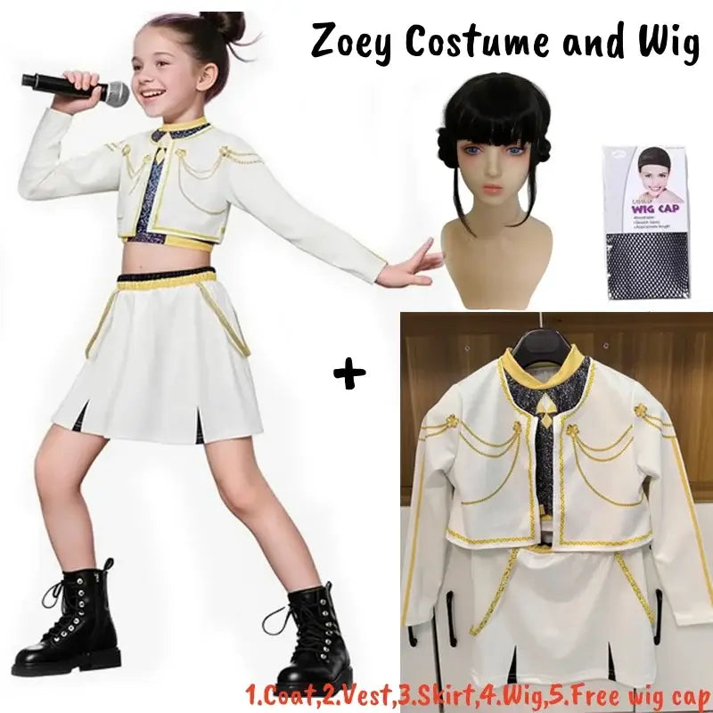 K-Pop Demon Hunters Zoey Rumi Mira Costume Fancy Dress Cosplay Virtual Idol Movie Cosplay for Girl Halloween Carniva