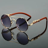 Luxury Design Vintage Round Sunglasses with Polycarbonate Lenses