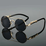 Luxury Design Vintage Round Sunglasses with Polycarbonate Lenses