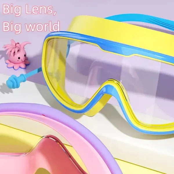 Kids Swimming Goggles Big Frame Multi-color HD View Beach Function