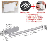 Stainless Steel Kitchen Paper Towel Holder Adhesive Cabinet Rack - Silver Paper Hanger