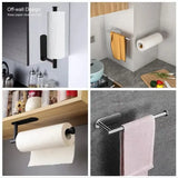 Stainless Steel Kitchen Paper Towel Holder Adhesive Cabinet Rack