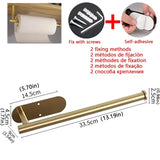 Stainless Steel Kitchen Paper Towel Holder Adhesive Cabinet Rack - Cabinet Storage Gold