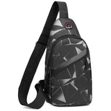 Korean Fashion Camouflage Chest Bag and Oxford Nylon Crossbody Bag - black